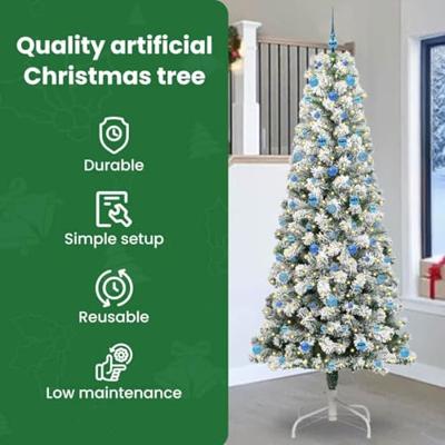 VidaXL Kunstmatige inklapbare kerstboom groen en wit 240 cm