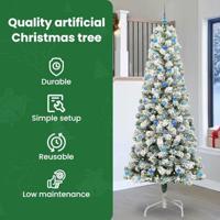 VidaXL Kunstmatige inklapbare kerstboom groen en wit 240 cm - thumbnail