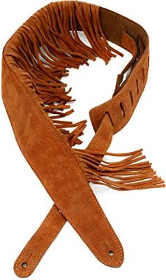 Fender Suede Fringe Strap gitaarband met franjes, bruin Fender Suede Fringe Strap gitaarband met franjes, bruin