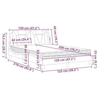 Bed met matras kunstleer grijs 120x200 cm