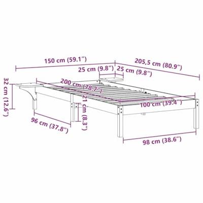 Bedframe met nachttafels Bruin 100 x 200 cm Bruin Bedframe met nachttafels Bruin 100 x 200 cm Bruin