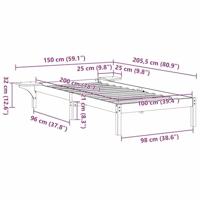 Bedframe met nachttafels Wit 100 x 200 cm Wit - thumbnail