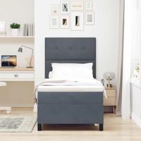 Boxspring bed met matras Donkergrijs 80 x 200 cm Fluweel - thumbnail