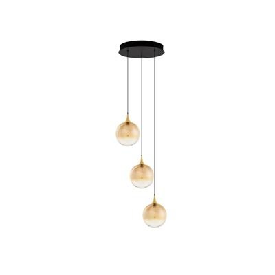 Lyora HanglampOrenda 3-lichts amber glas - 9416960