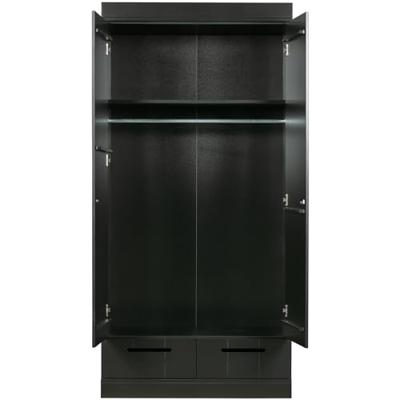 WOOOD Kledingkast 'Connect' 2 deuren en 2 laden, kleur Zwart