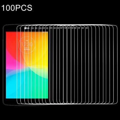 100 stuks voor LG G Tablet 7.0 / V400 0.4mm 9 H + oppervlaktehardheid 2.5D explosieveilige getemperd glas Film