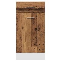 Onderkast met lade 40x46x81,5 cm bewerkt hout oud houtkleurig - thumbnail