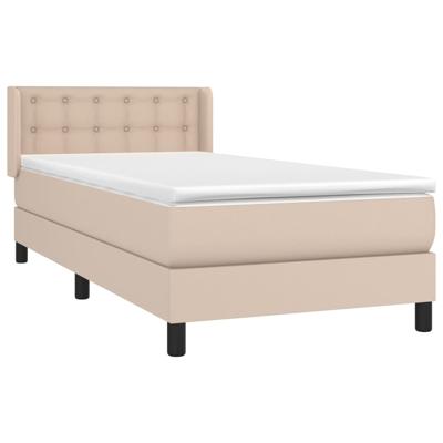 Boxspring met matras kunstleer cappuccinokleurig 180x200 cm