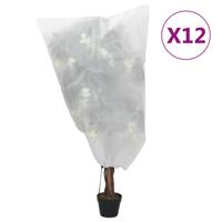 VidaXL Plantenhoezen met trekkoord 12 st 70 g/m² 0,8x0,8 m - thumbnail