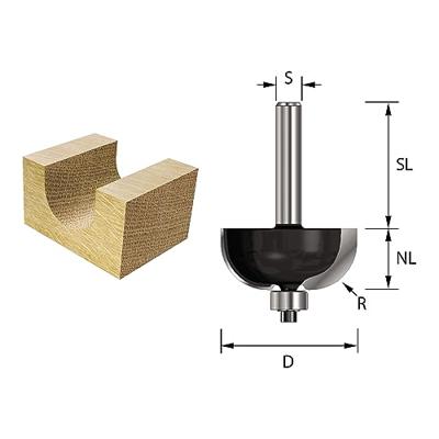 ENT Holprofielfrees HM R6.35 met lager, Kolf 12mm - 7914730
