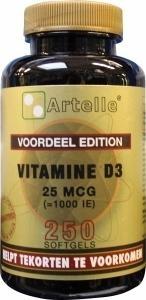 Artelle Vitamine D3 25mcg 250Capsules