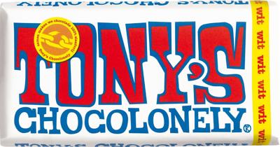 Chocolade tony chocolonely wit reep 180gr Chocolade tony chocolonely wit reep 180gr