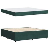 Bedframe met matras met matras Donkergroen 200 x 200 cm Fluweel - thumbnail