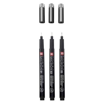 Sakura pigma micron black edition set en gratis etui, 3st