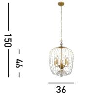 Searchlight KroonluchterShower goud met kristal - 30216-5GO - thumbnail