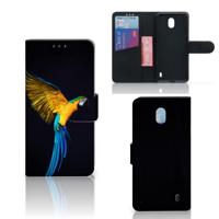 Nokia 1 Plus | Telefoonhoesje | Met pasjeshouder | Papegaai - thumbnail