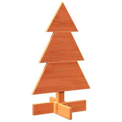 VidaXL Kerstdecoratie kerstboom 60 cm massief grenenhout wasbruin VidaXL Kerstdecoratie kerstboom 60 cm massief grenenhout wasbruin