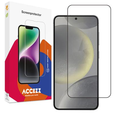 Accezz Gehard Glas Full Cover voor Samsung Galaxy S25 Smartphone screenprotector Transparant