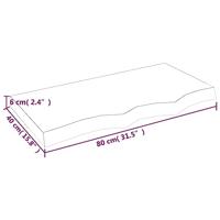 VidaXL Wastafelblad 80x40x(2-6) cm behandeld massief hout donkerbruin - thumbnail