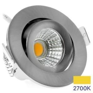EcoDim LED inbouwspot 5W 2700K 62mm 60gr rond verstelbaar geschuurd staal - LED4840