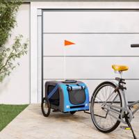 VidaXL Hondenfietstrailer oxford stof en ijzer blauw en grijs - thumbnail
