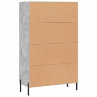 Hoge kast 69,5x31x115 cm bewerkt hout betongrijs - thumbnail