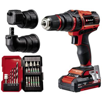 Einhell Power X-Change TE-CD 18/45 3X-Li +22 4513990 Accu-schroefboormachine 18 V 2 Ah Incl. hoekadapter, Incl. lader, Incl. accu