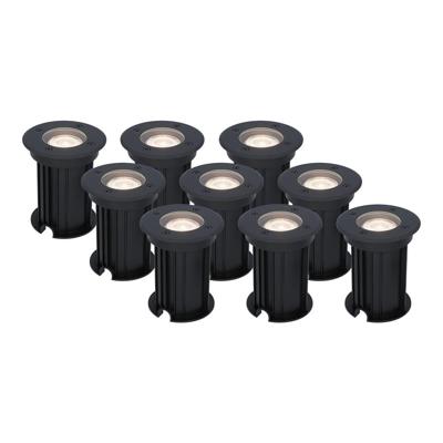 Set van 9 Maisy LED Grondspots Rond - Dimbaar - GU10 - 4000K neutraal wit - 4 Watt 345 Lumen - Rond - Ø12cm - Tuinspot - Oprit - Zwart - IP67 waterdicht Set van 9 Maisy LED Grondspots Rond - Dimbaar - GU10 - 4000K neutraal wit - 4 Watt 345 Lumen - Rond - Ø12cm - Tuinspot - Oprit - Zwart - IP67 waterdicht