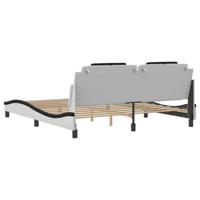 Bedframe "Viana" zonder matras kunstleer wit en zwart 180x200 cm - thumbnail