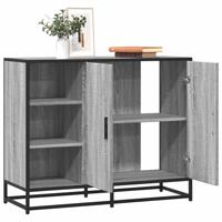 Dressoir 92x35x76 cm bewerkt hout grijs sonoma eikenkleurig - thumbnail