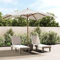 Parasol met houten paal 300x300x273 cm zandkleurig - thumbnail