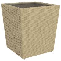 5-delige Bistroset poly rattan en gehard glas beige - thumbnail