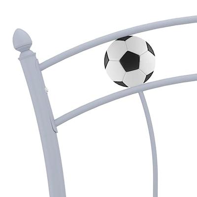 Bedframe met voetbaldesign metaal grijs 90x200 cm Bedframe met voetbaldesign metaal grijs 90x200 cm