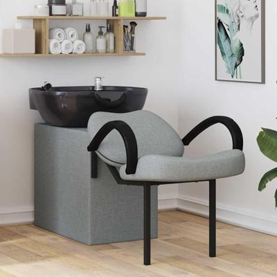 Shampoo Stoel Lichtgrijs en zwart 63 x 141 x 92 cm Stof