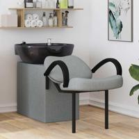 Shampoo Stoel Lichtgrijs en zwart 63 x 141 x 92 cm Stof - thumbnail