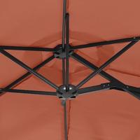 Parasol dubbel dak met LED's 316x240 cm terracottakleurig - thumbnail