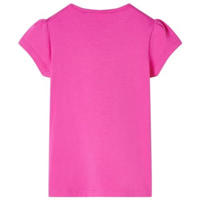 Kindershirt met kapmouwen 140 donkerroze Kindershirt met kapmouwen 140 donkerroze