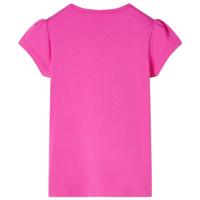 Kindershirt met kapmouwen 140 donkerroze - thumbnail