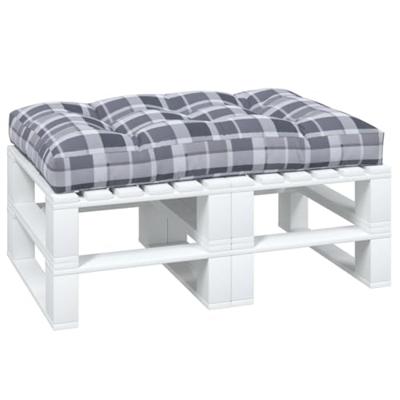 VidaXL Palletkussen 120x80x12 cm stof ruitpatroon grijs VidaXL Palletkussen 120x80x12 cm stof ruitpatroon grijs