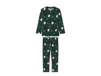 lupilu Velours kinder kerstpyjama (Groen, 122/128) - thumbnail