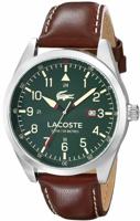 Lacoste horlogeband 2010781 / LC-52-1-14-2571 Leder Bruin 22mm + wit stiksel - thumbnail