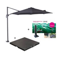 Garden Impressions Hawaii parasol S Ø300 zwart + 80kg voet en hoes - thumbnail