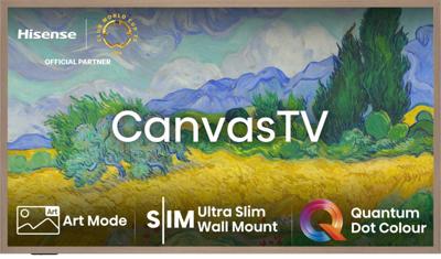 Hisense 55S7NQ 139 cm (55 inch) canvas TV, 4K QLED, Wide Color Gamut, Dolby Vision IQ, 144 Hz, DVB-T2/T/C/S2/S Tuner, Wifi, HDMI 2.1, HLG, HDR10/HDR10+ Adaptive, VIDAA, Alexa Built-in, filmmakermodus