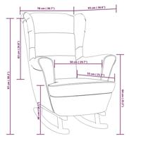Schommelstoel met massief rubberwood poten fluweel zwart - thumbnail