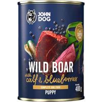 JOHN DOG Berry Line Puppy Wild boar with calf and blueberries - natvoer voor honden - 400g - thumbnail