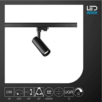 SLV NUMINOS S 1004091 LED-railspot 3-fasig LED vast ingebouwd 8.5 W Zwart SLV NUMINOS S 1004091 LED-railspot 3-fasig LED vast ingebouwd 8.5 W Zwart