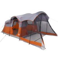 Tunneltent 8-persoons waterdicht grijs en oranje - thumbnail