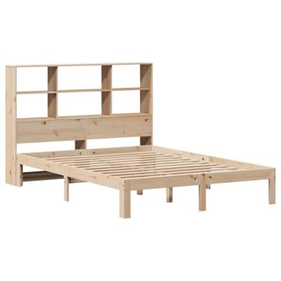 Bed met boekenkast zonder matras massief grenenhout 120x200 cm