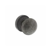 Knop op rozet NM vast gemonteerd met ril oud grijs - thumbnail