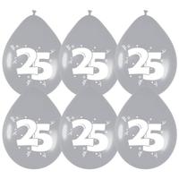 Ballonnen '25' Zilver - 6 stuks - thumbnail